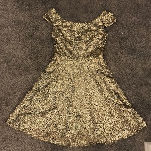 Gold sequin dress